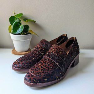 Madewell | The Alex Heeled Loafer in Painted Leopard Calf Hair